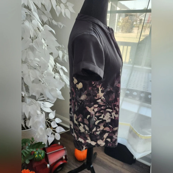 Simply Vera Vera Wang Chiffon Floral Blouse Size Small - Picture 6 of 9